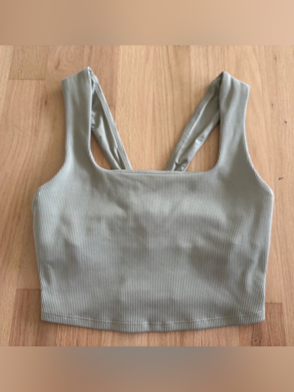 ALO Yoga Ribbed Tank-Style Sports Bra in Sage